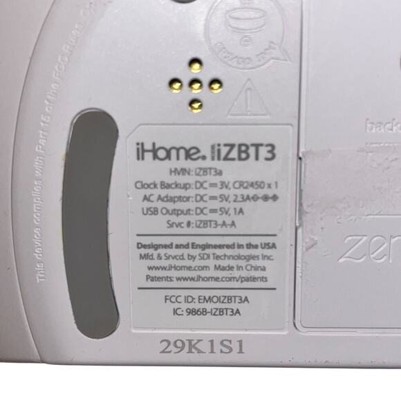 iHome Zenergy iZBT3 Sleep Therapy Machine White Noise Light Alarm Clock w/USB - Picture 3 of 6